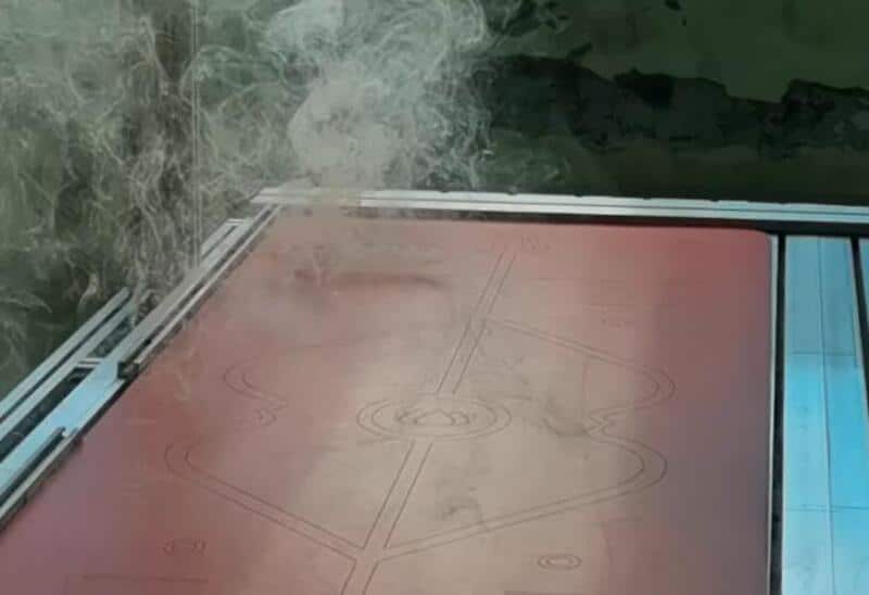 CNC laser engraving for intricate custom yoga mat designs.